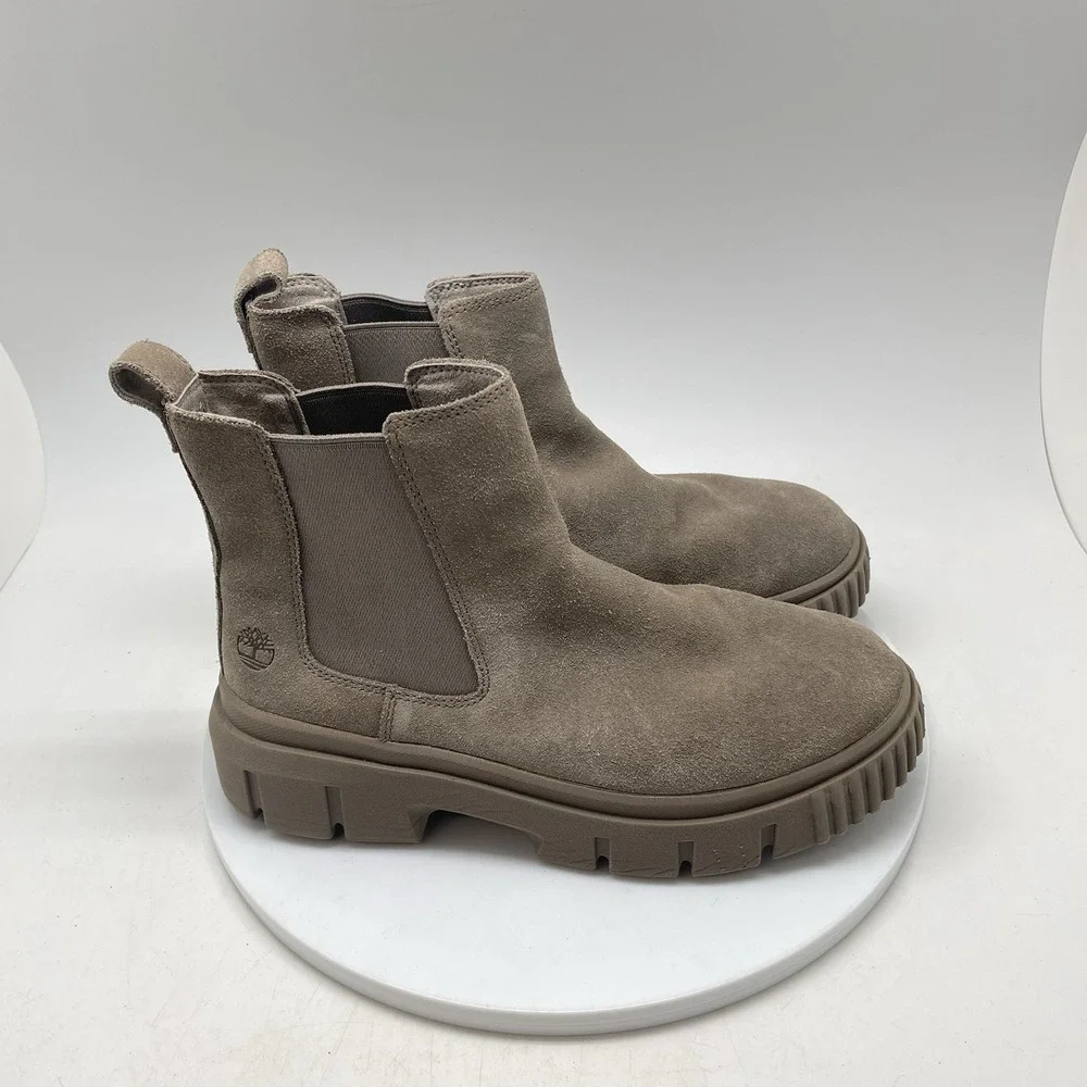Timberland Boots Womens 6.5 Greyfield Premium Leather Platform Taupe‎ Shoes